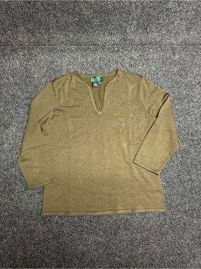 Ralph Lauren silk knit blouse olive green whimsygoth old money preppy minimalist